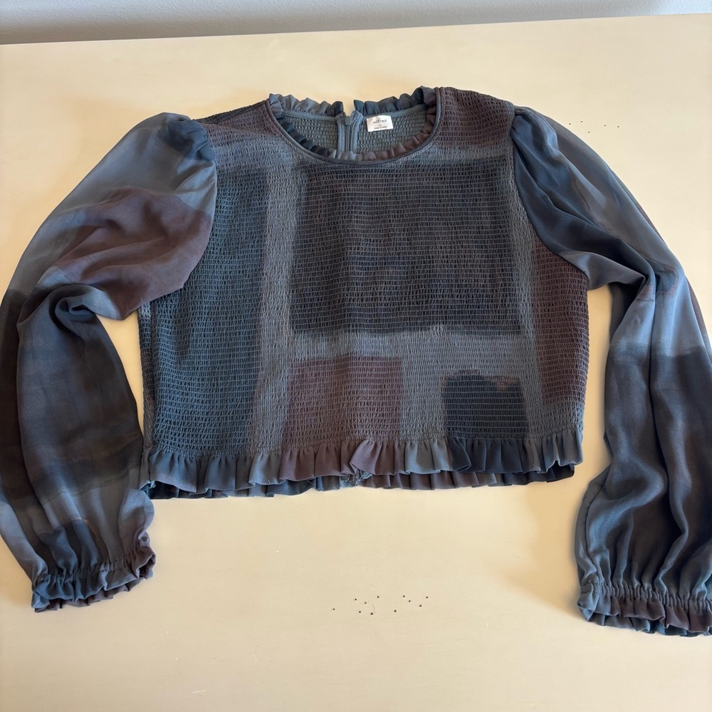 Aritzia - Wilfred Tempest Blouse - Green/Brown Size XL - Picture 7 of 13